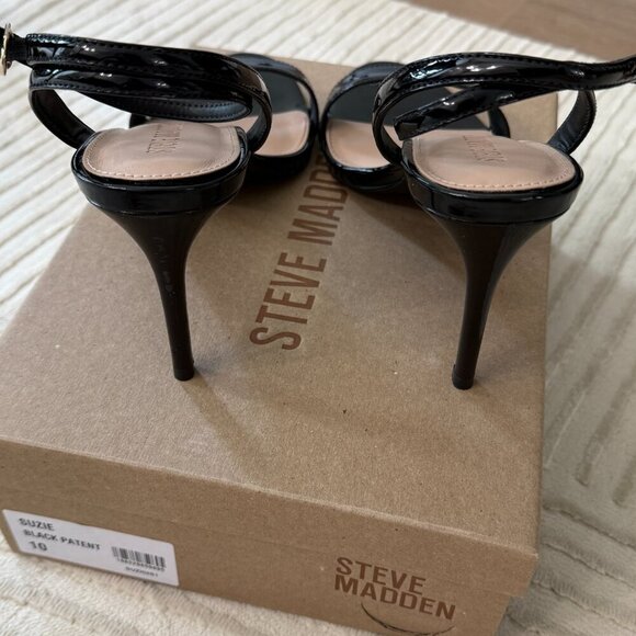 Steve Madden Suzie Black Patent Heels - Size 10 - Picture 3 of 5